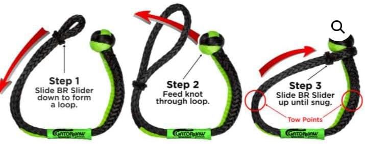 Bubba Rope 176746NGRB-L Heavy Duty 3/8" Synthetic Shackle NexGen PRO Gator Jaw Breaking Strength of 47,000 lb with HMPE in Red and Black, Accessory Ideal for Recovery and Towing Stuck Vehicle - Image 1